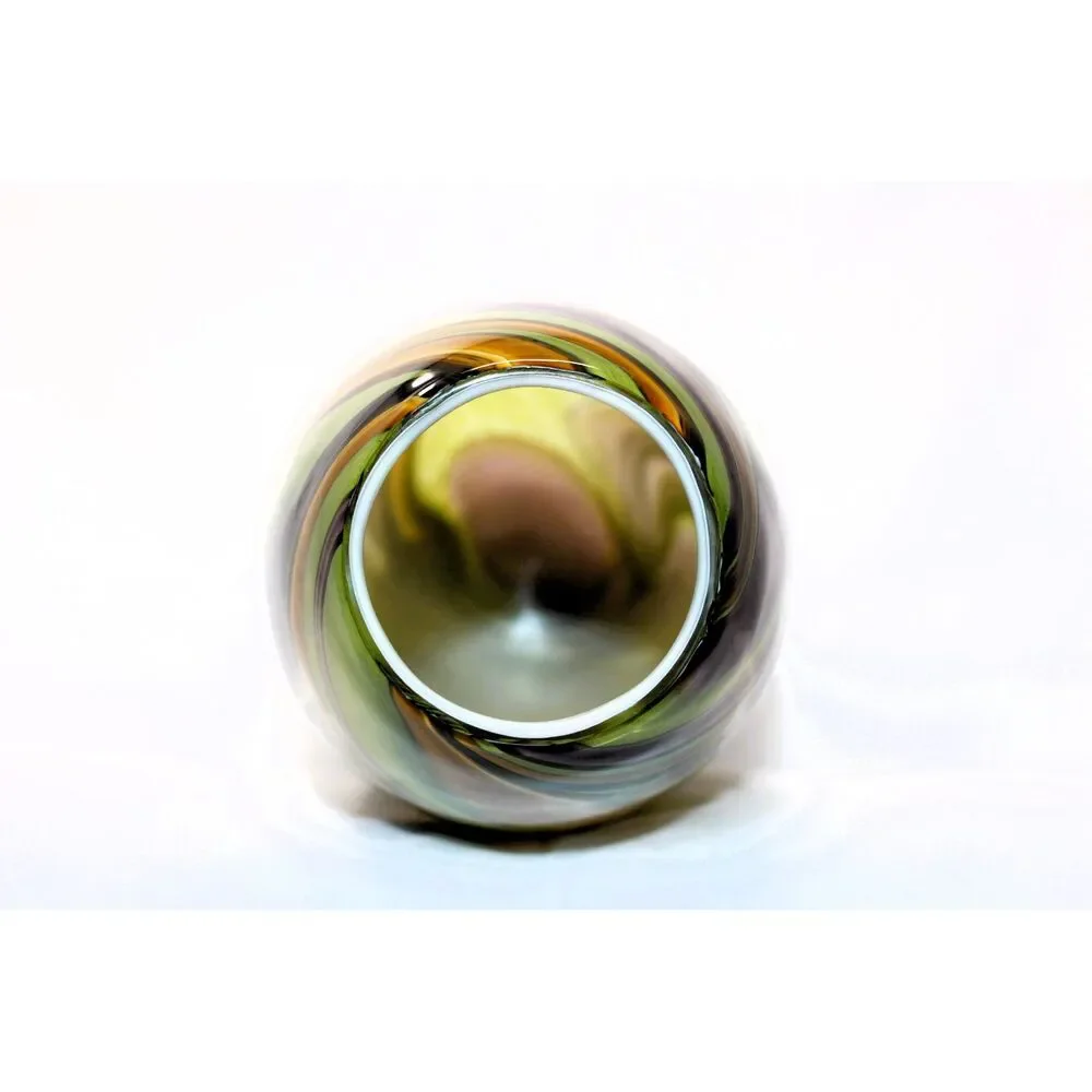 EUC With Tags! ~ HD Designs Oblong Borneo Glass Swirl Vase 12